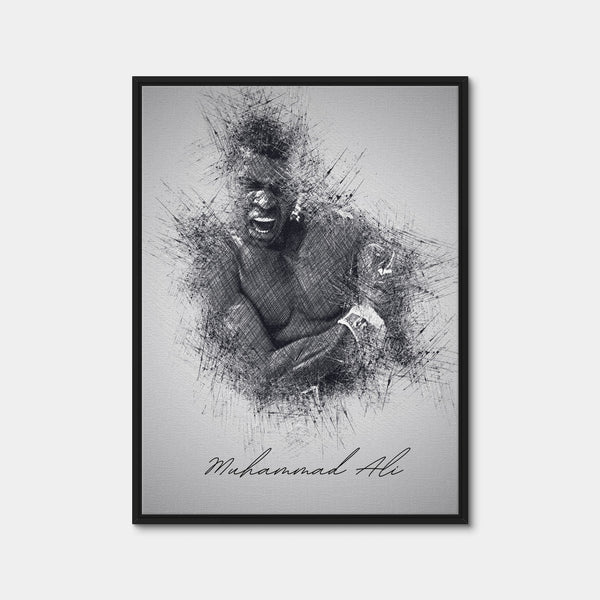 Muhammad Ali Sketch Wall Art — Framed Canvas Format preview