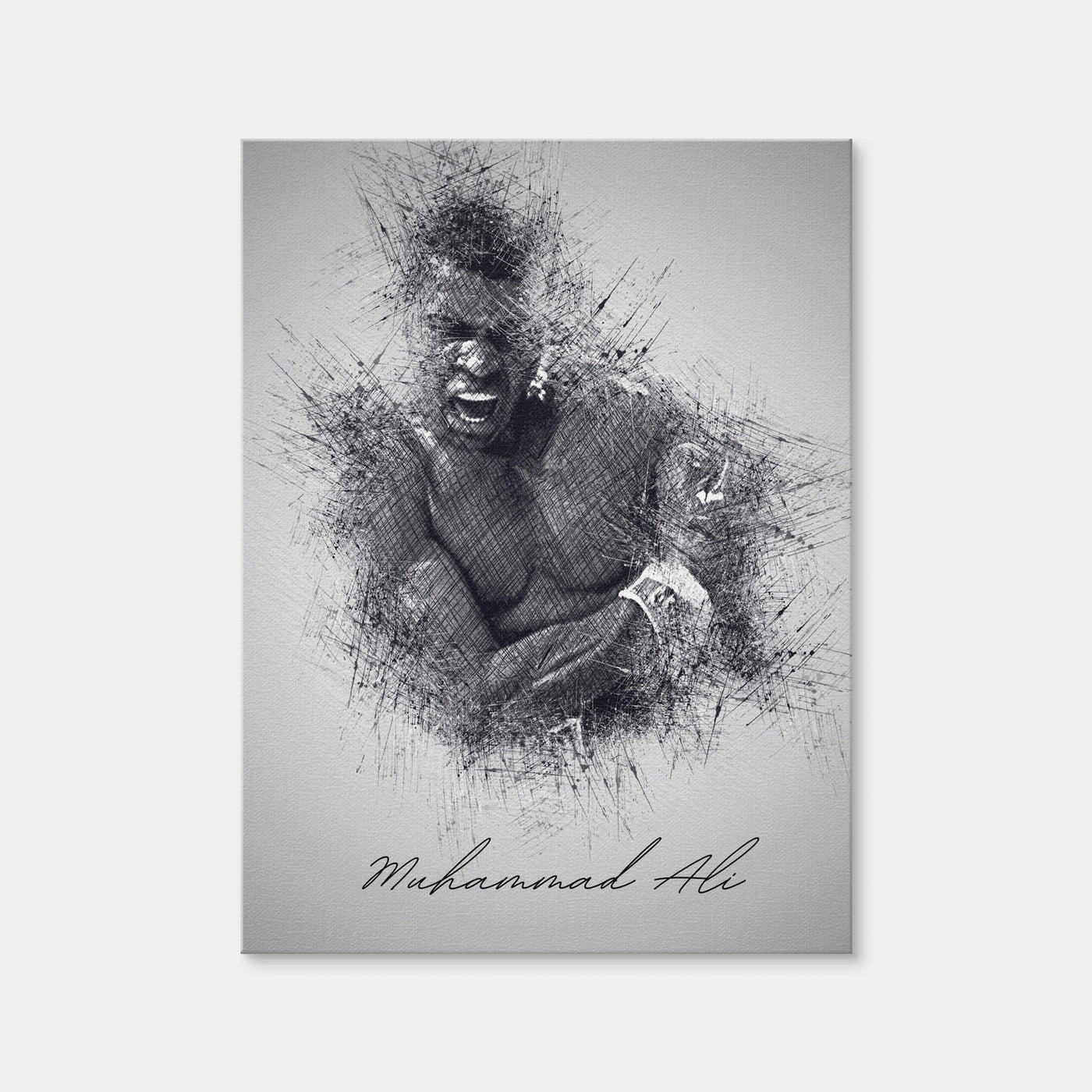 AUTO-MOCKUP WHITE | Muhammad Ali Sketch | 1 Piece | Gallery Wrap | group=3x4