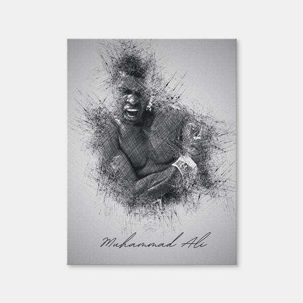 Muhammad Ali Sketch Wall Art — Canvas Wrap Format preview