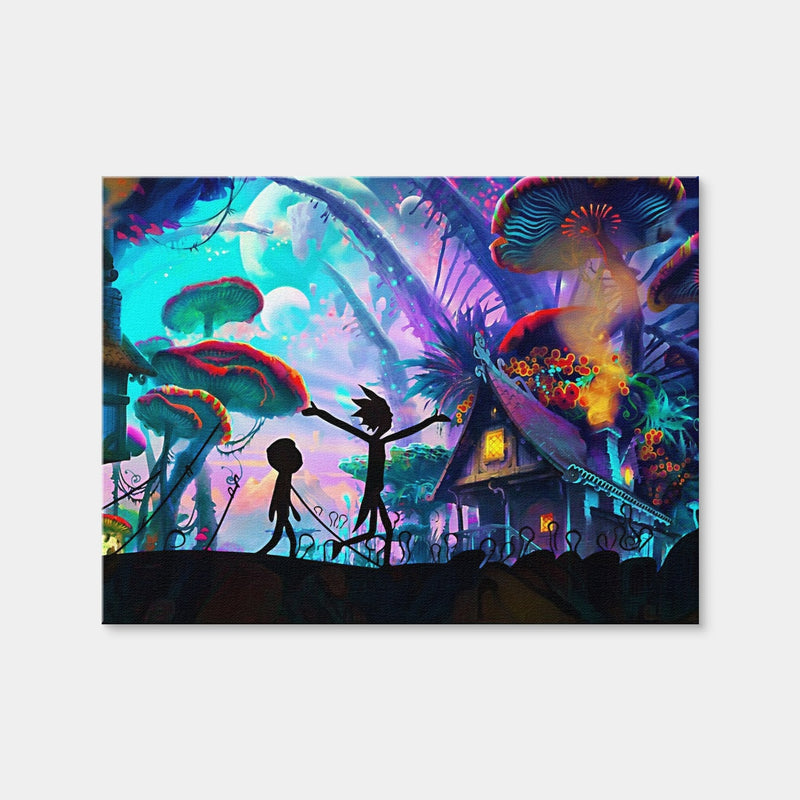 AUTO-MOCKUP WHITE | Mushroom World Rick and Morty | 1 Piece | Gallery Wrap Canvas | group=4x3