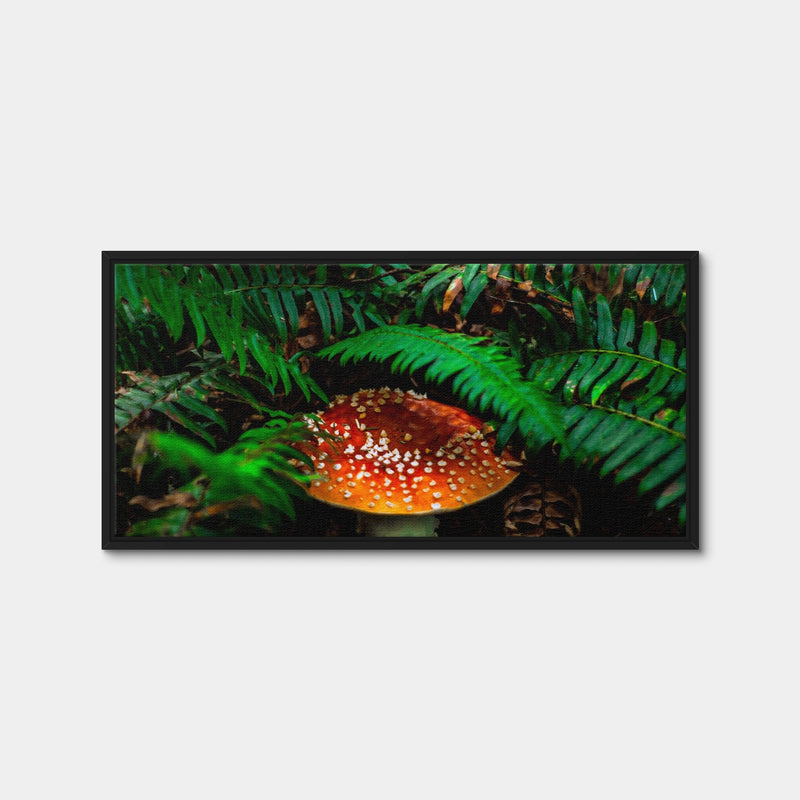 AUTO-MOCKUP WHITE | Mushroom and Ferns | 1 Piece | Black Framed Canvas | group=2x1