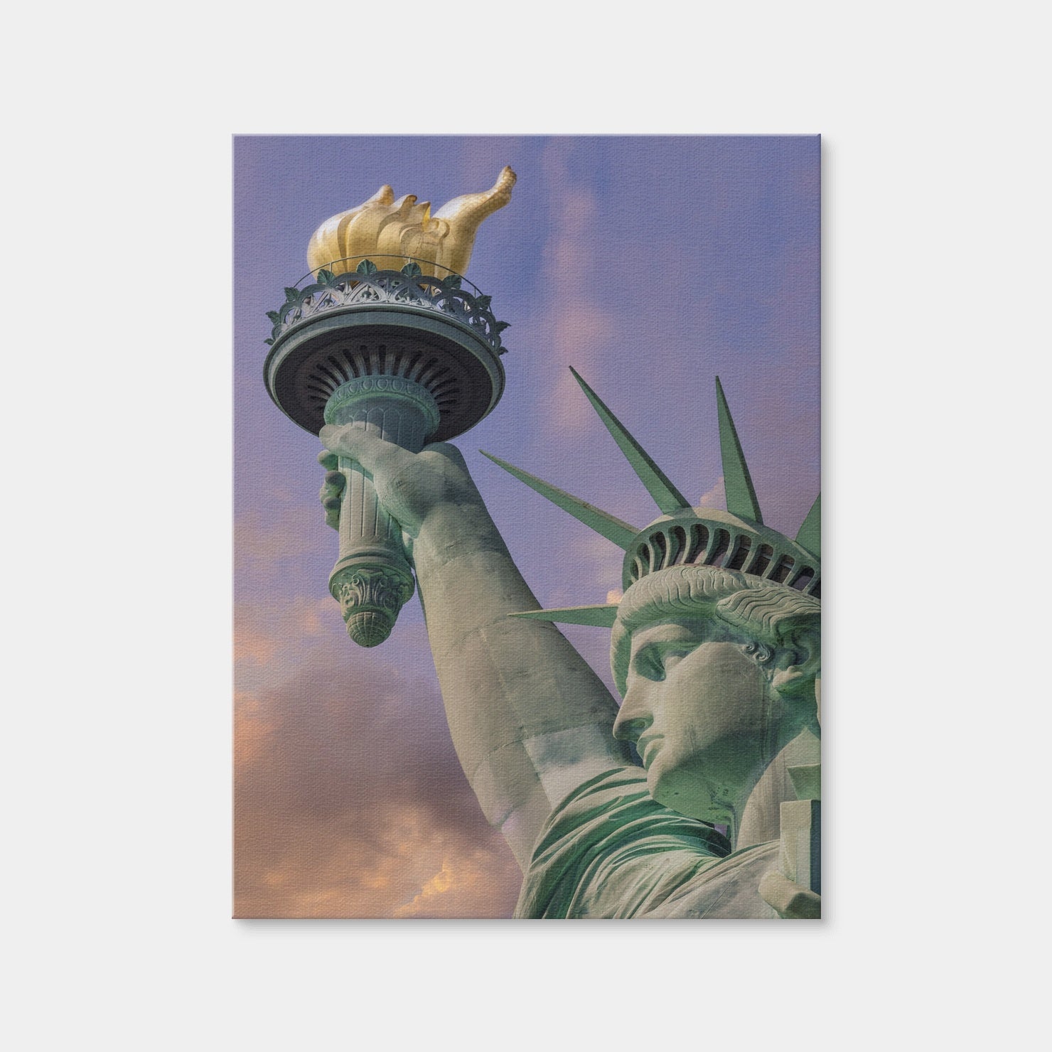 AUTO-MOCKUP WHITE | NEW YORK CITY Statue of Liberty at Sunset | 1 Piece | Gallery Wrap | group=3x4