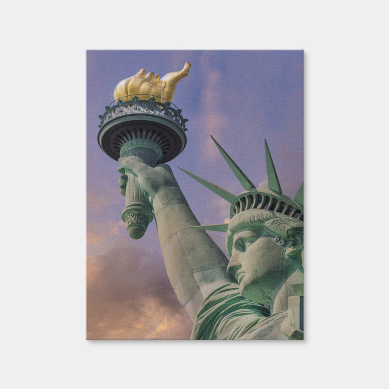 AUTO-MOCKUP WHITE | NEW YORK CITY Statue of Liberty at Sunset | 1 Piece | Gallery Wrap | group=3x4