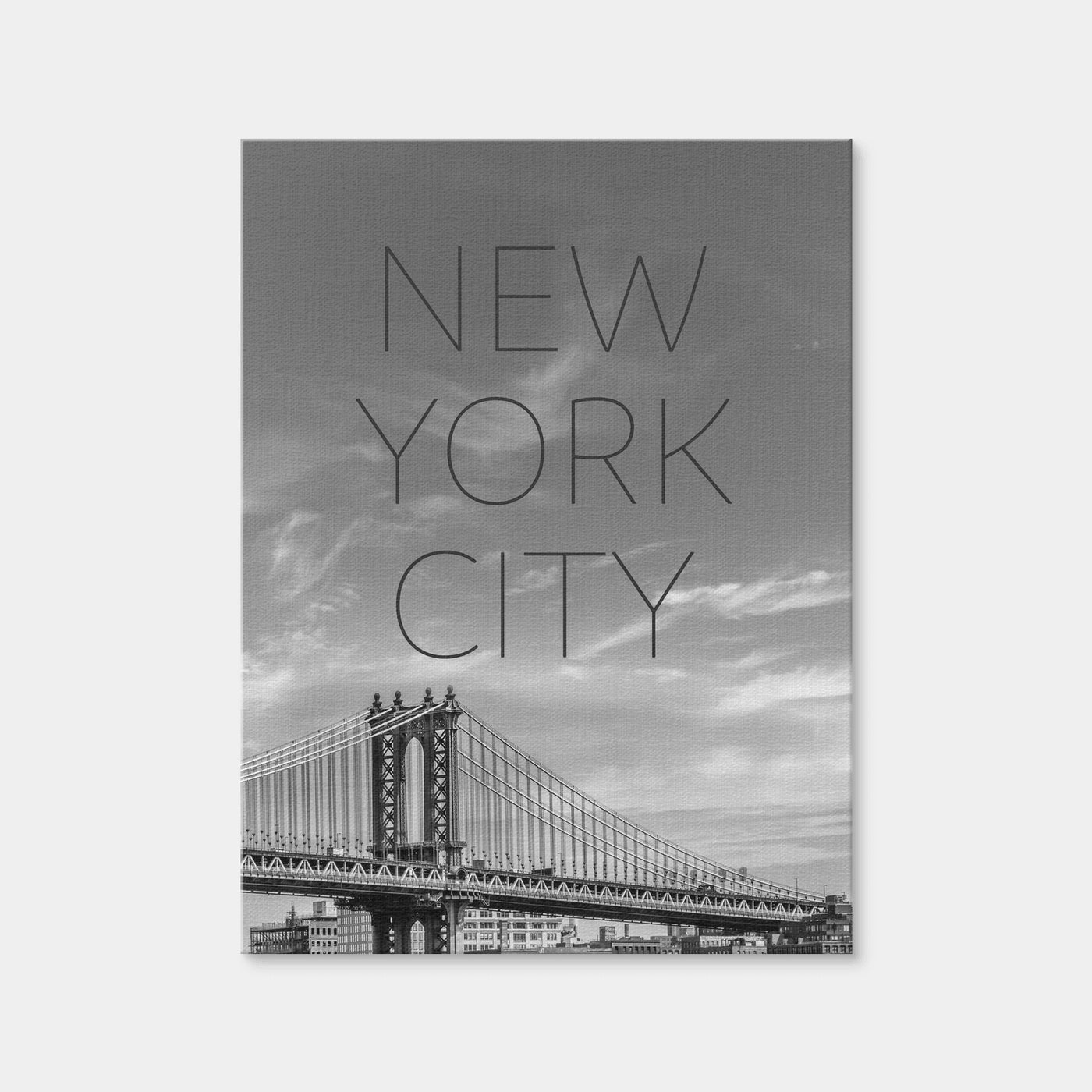 AUTO-MOCKUP WHITE | NYC Manhattan Bridge Text | 1 Piece | Gallery Wrap | group=3x4