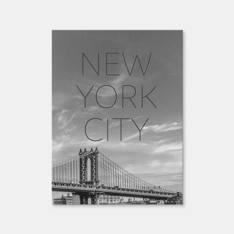 AUTO-MOCKUP WHITE | NYC Manhattan Bridge Text | 1 Piece | Gallery Wrap | group=3x4