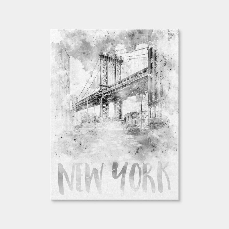 AUTO-MOCKUP WHITE | NYC Manhattan Bridge | 1 Piece | Gallery Wrap | group=3x4