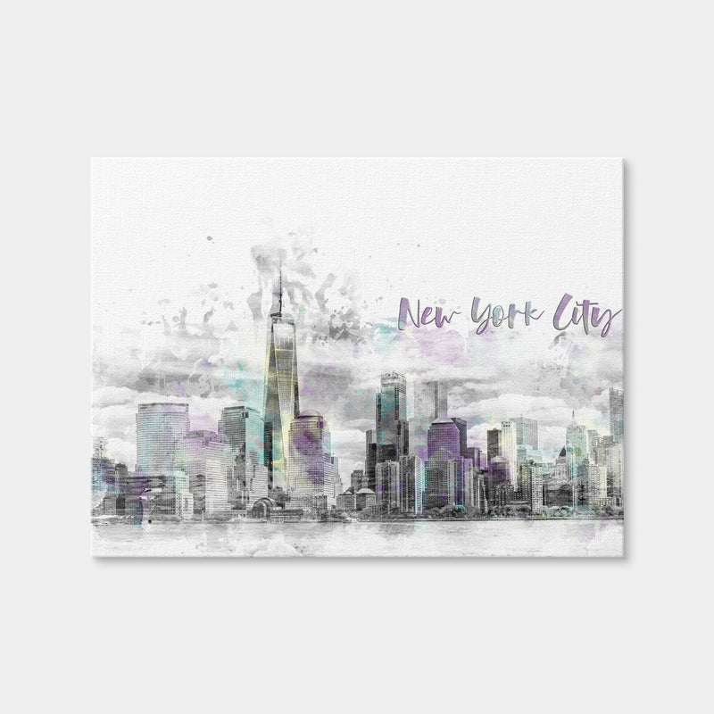 AUTO-MOCKUP WHITE | NYC Manhattan Skyline | 1 Piece | Gallery Wrap | group=4x3