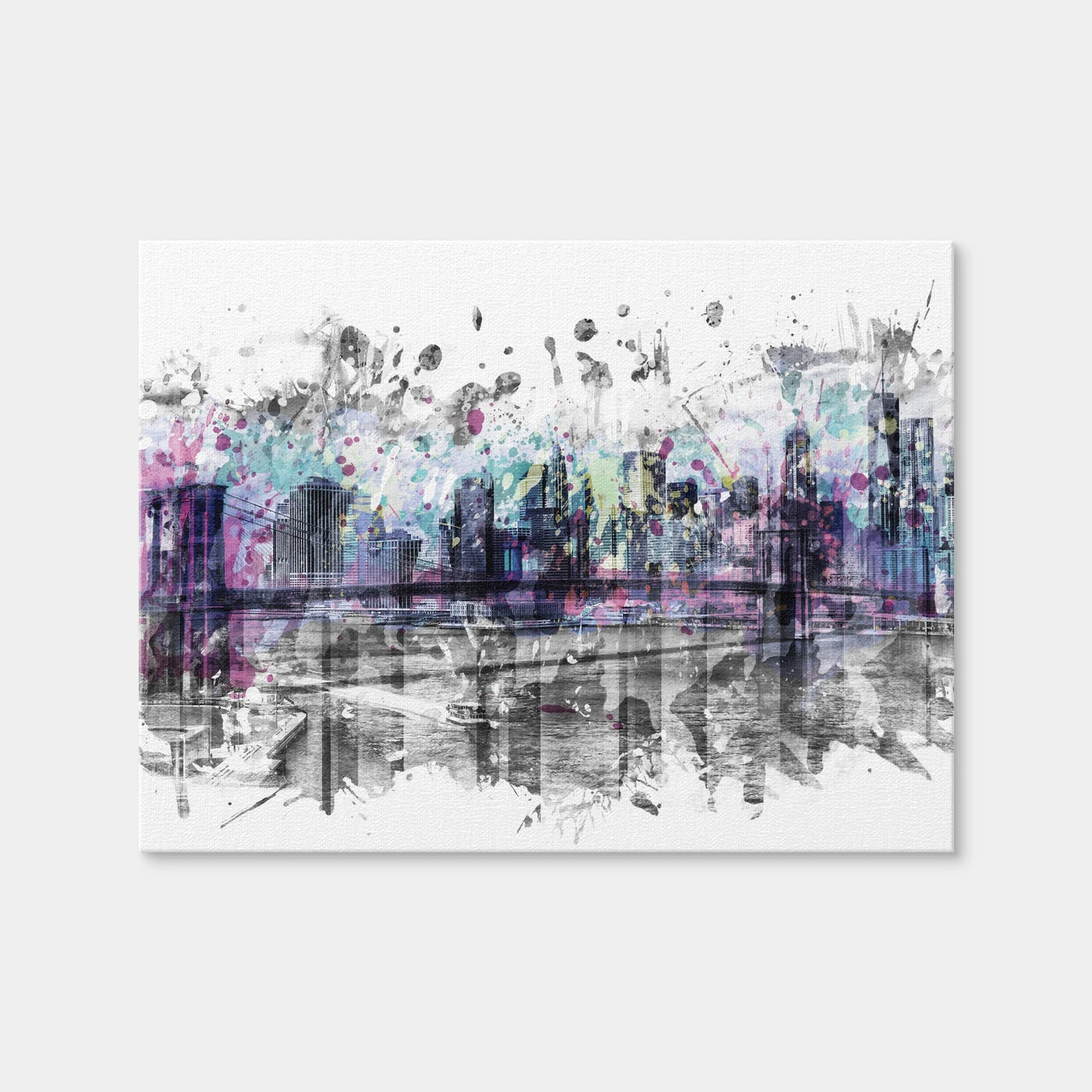 AUTO-MOCKUP WHITE | NYC Skyline Splashes | 1 Piece | Gallery Wrap | group=4x3