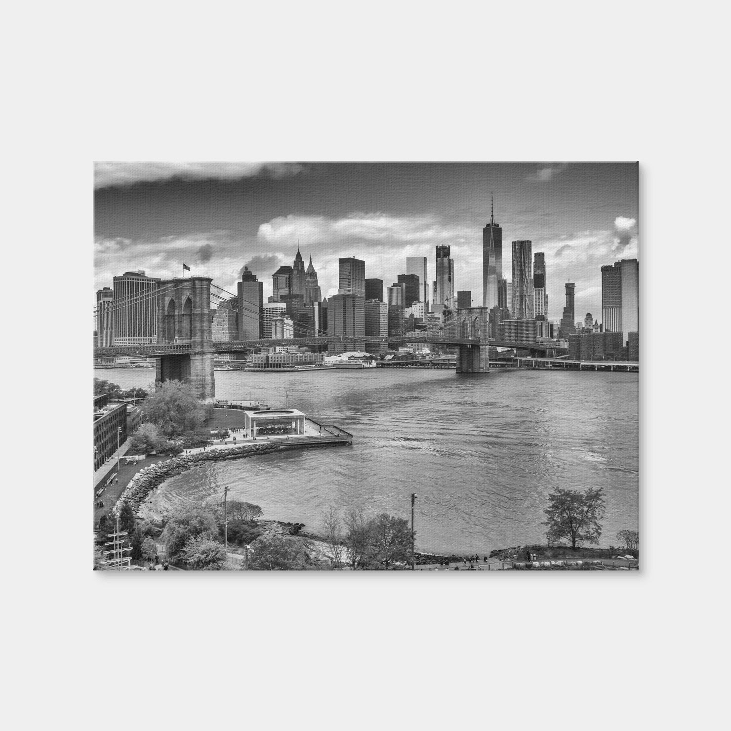 AUTO-MOCKUP WHITE | NYC View from Manhattan Bridge | 1 Piece | Gallery Wrap Canvas | group=4x3
