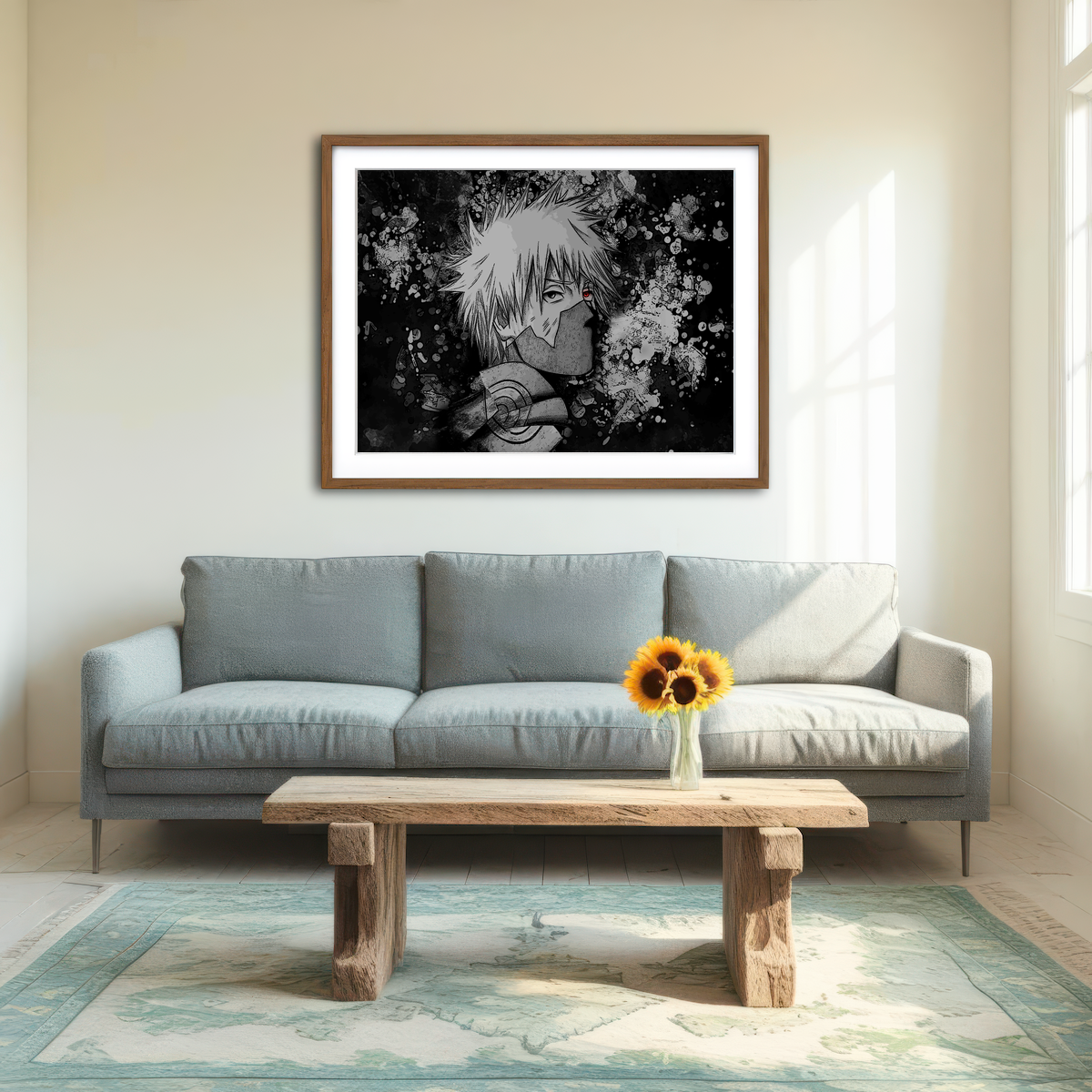 AUTO-MOCKUP ROOM | Naruto Kakashi Wall Art