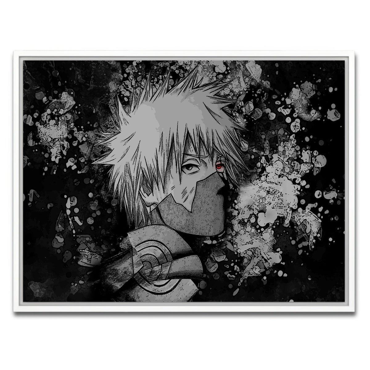 AUTO-MOCKUP WHITE | Naruto Kakashi | 1 Piece | White Framed Canvas | group=4x3
