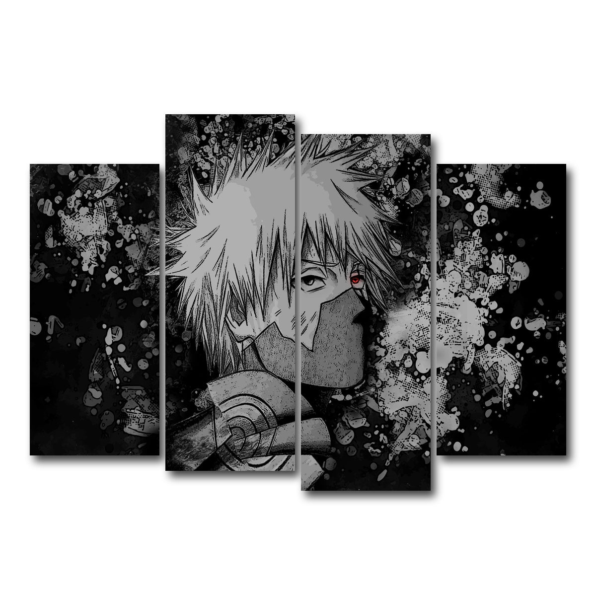 AUTO-MOCKUP WHITE | Naruto Kakashi | 4 Piece | Gallery Wrap Canvas | group=4_normal