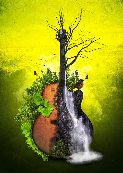 Nature Guitar Wall Art
