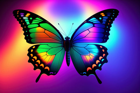 Neon Butterfly Wall Art