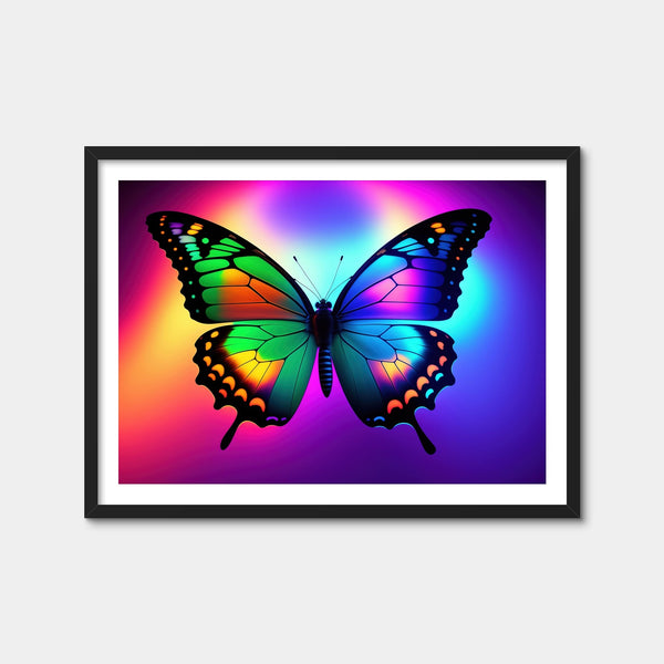 Neon Butterfly Wall Art — Framed Print Format preview