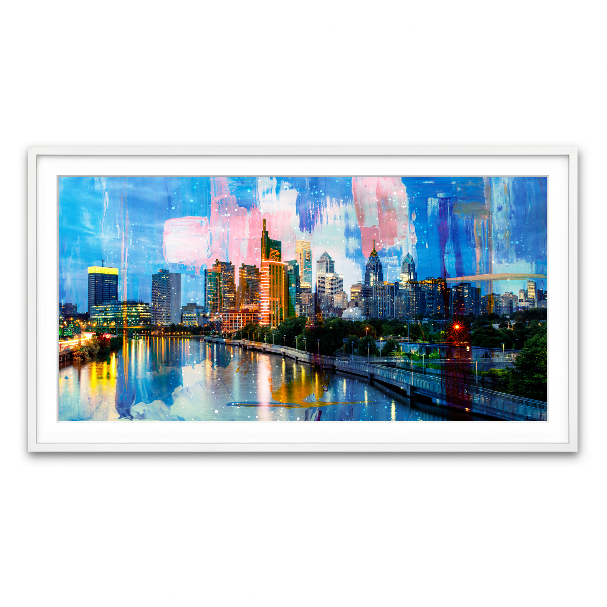Framed Print 2x1 White
