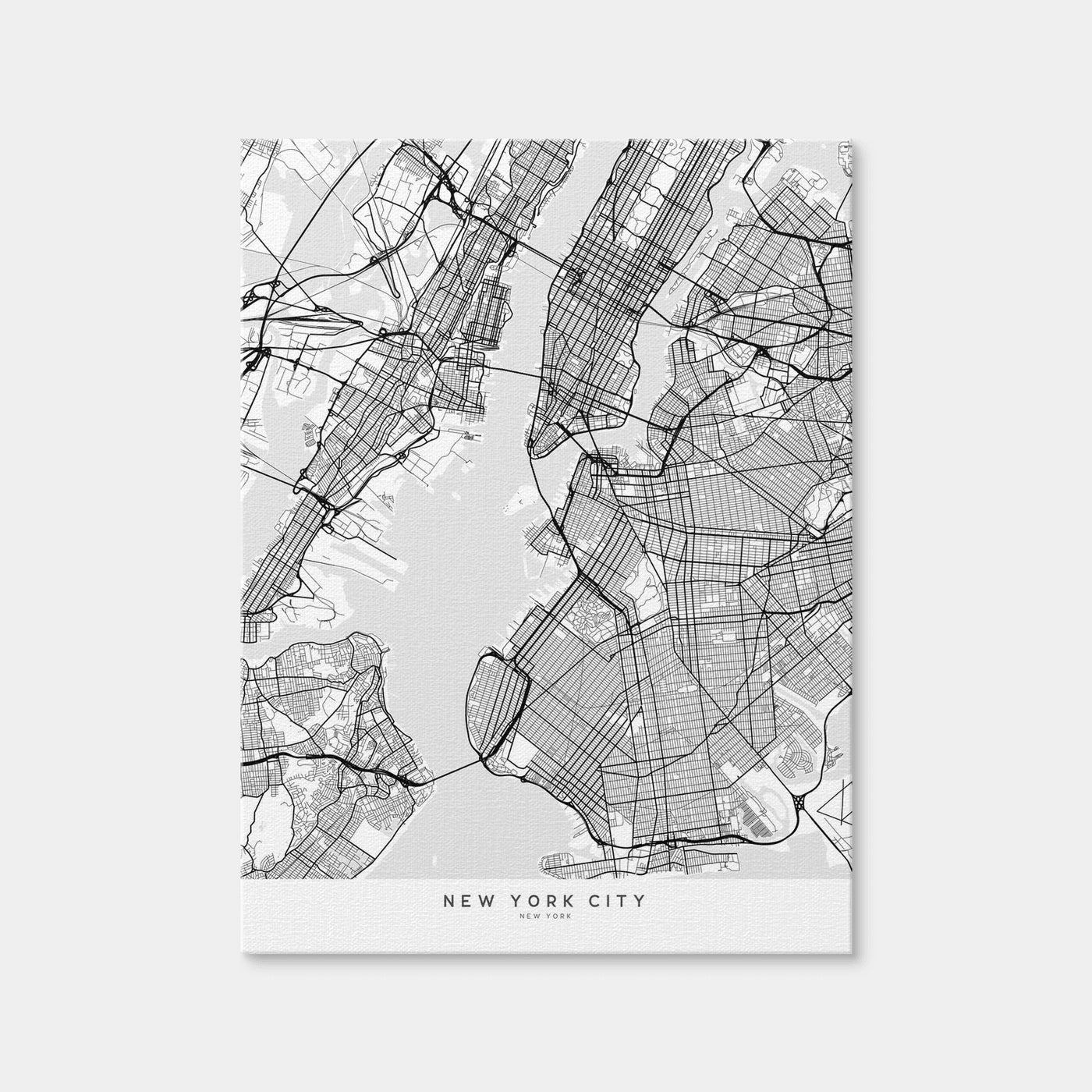 AUTO-MOCKUP WHITE | New York City Map | 1 Piece | Gallery Wrap Canvas | group=3x4