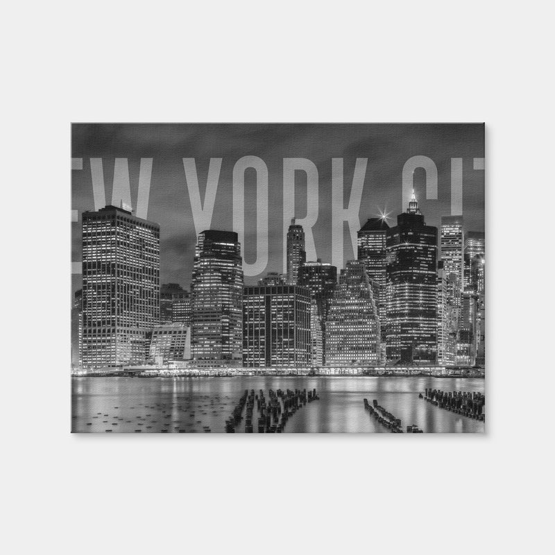 AUTO-MOCKUP WHITE | New York City Skyline - Monochrome | 1 Piece | Gallery Wrap Canvas | group=4x3