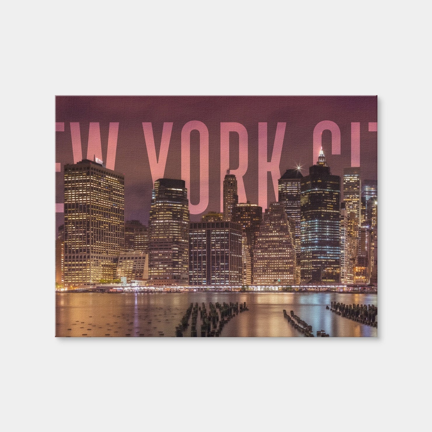 AUTO-MOCKUP WHITE | New York City Skyline - Panorama | 1 Piece | Gallery Wrap Canvas | group=4x3
