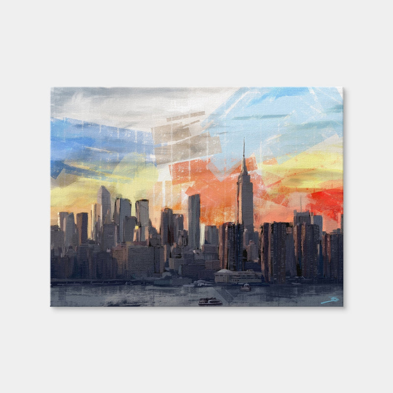 AUTO-MOCKUP WHITE | New York City Skyline at Sunset | 1 Piece | Gallery Wrap | group=4x3