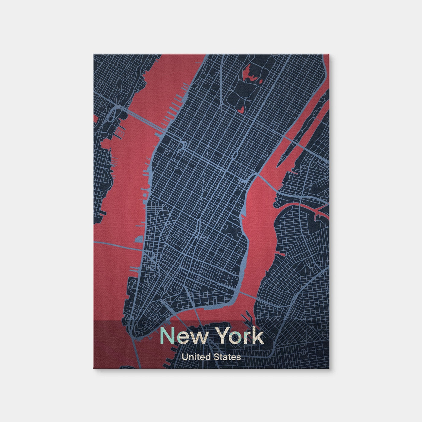 AUTO-MOCKUP WHITE | New York Map | 1 Piece | Gallery Wrap | group=3x4