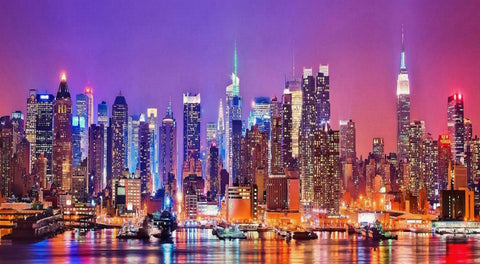 New York Skyline in Colors Wall Art