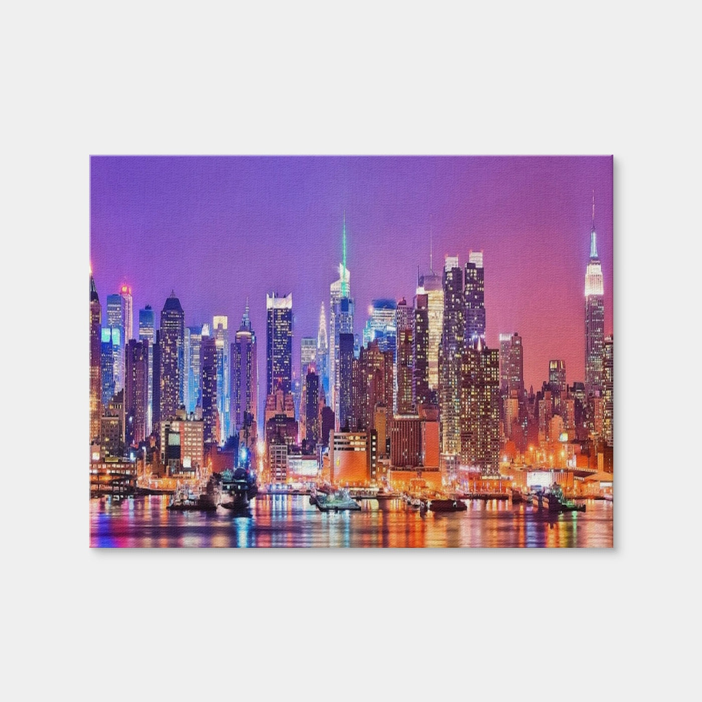 AUTO-MOCKUP WHITE | New York Skyline in Colors | 1 Piece | Gallery Wrap Canvas | group=4x3