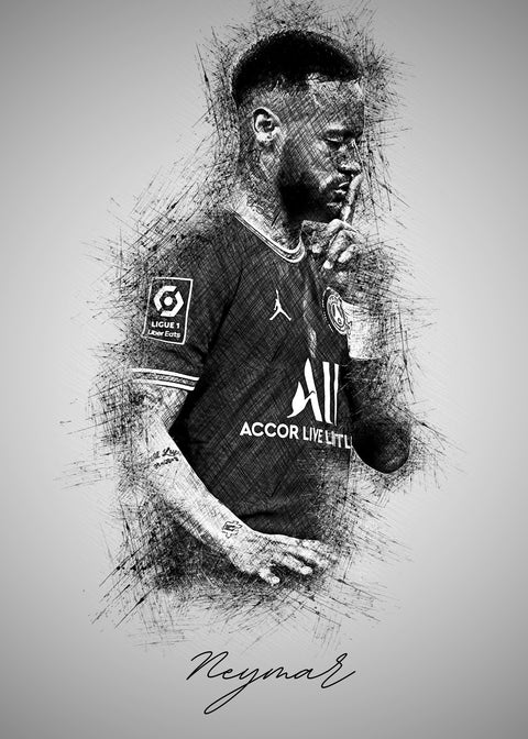 Neymar Sketch Wall Art