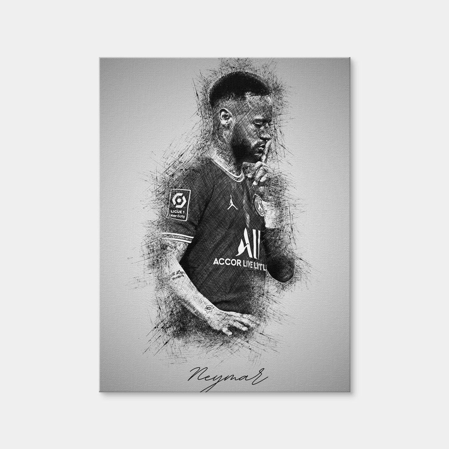 AUTO-MOCKUP WHITE | Neymar Sketch | 1 Piece | Gallery Wrap Canvas | group=3x4
