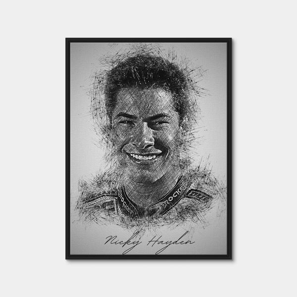 Nicky Hayden Wall Art — Framed Canvas Format preview
