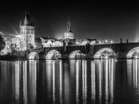Night impression of Charles Bridge in Prague Wall Art
