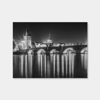 AUTO-MOCKUP WHITE | Night impression of Charles Bridge in Prague | 1 Piece | Gallery Wrap | group=4x3