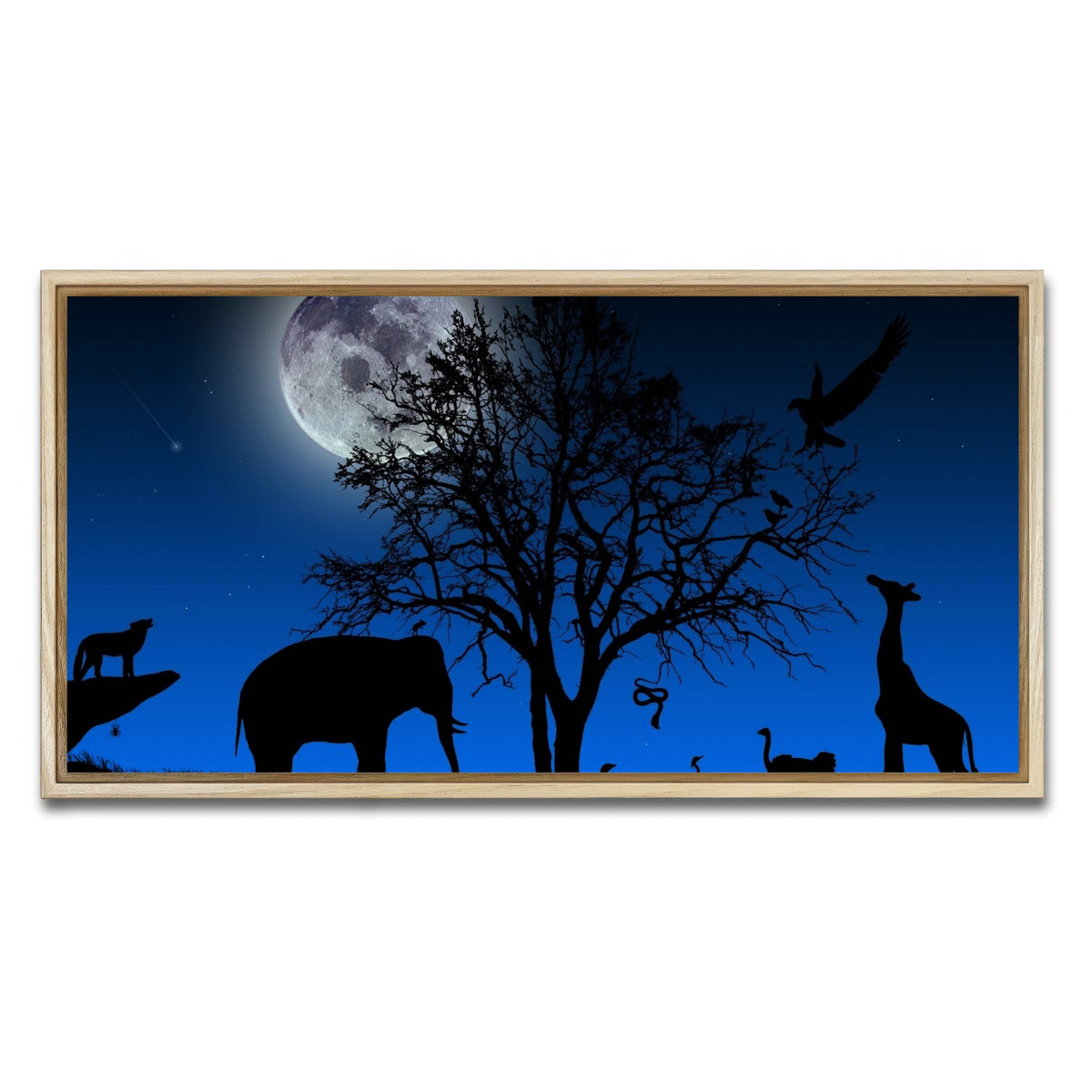 AUTO-MOCKUP WHITE | Nights in Africa Wall Art | 1 Piece | Natural Frame | group=2x1