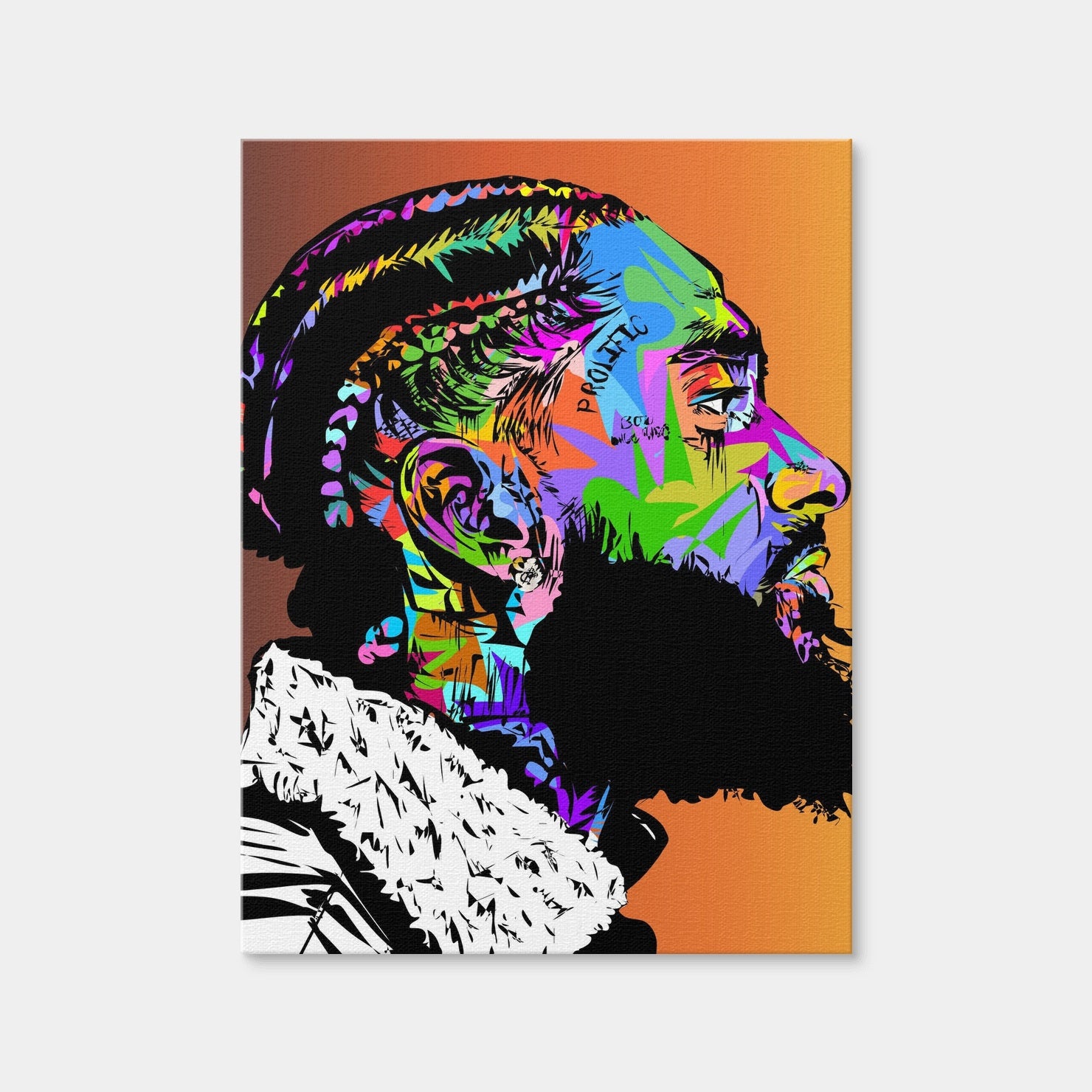 AUTO-MOCKUP WHITE | Nipsey Hustle Rip | 1 Piece | Gallery Wrap | group=3x4