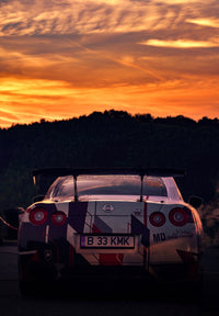 Nissan GTR Racing Sunset Wall Art