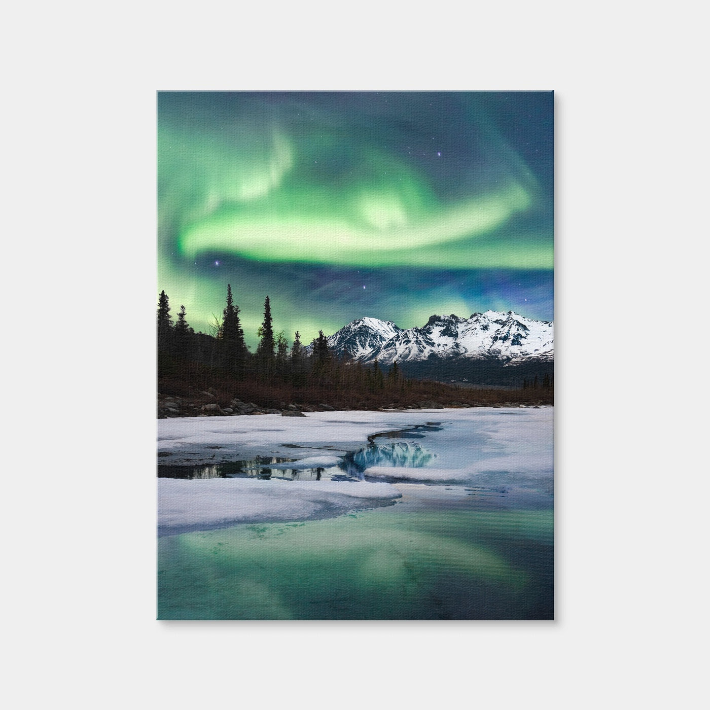 AUTO-MOCKUP WHITE | Northern Lights Landscape | 1 Piece | Gallery Wrap Canvas | group=3x4