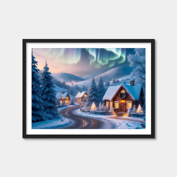 Northern Lights painting Wall Art — Framed Print Format preview