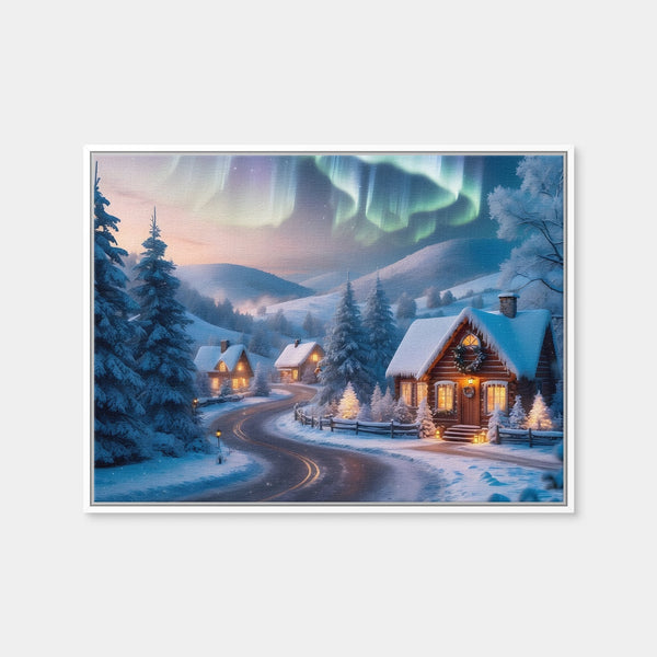 Northern Lights painting Wall Art — Framed Canvas Format preview