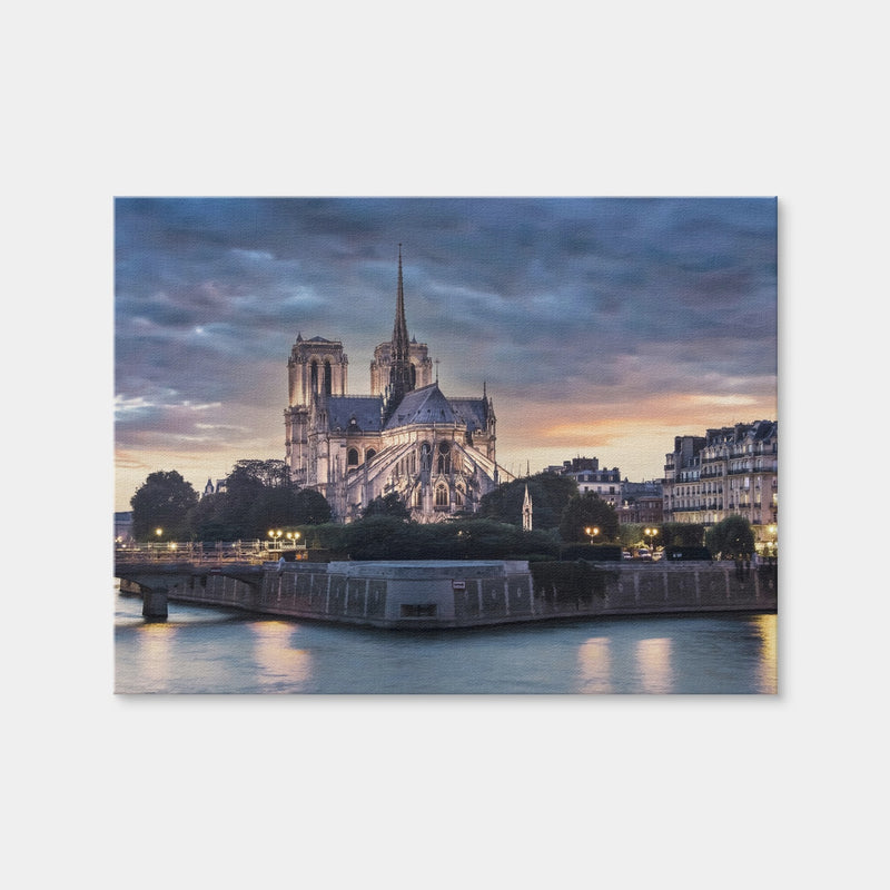 AUTO-MOCKUP WHITE | Notre Dame Sunset | 1 Piece | Gallery Wrap Canvas | group=4x3