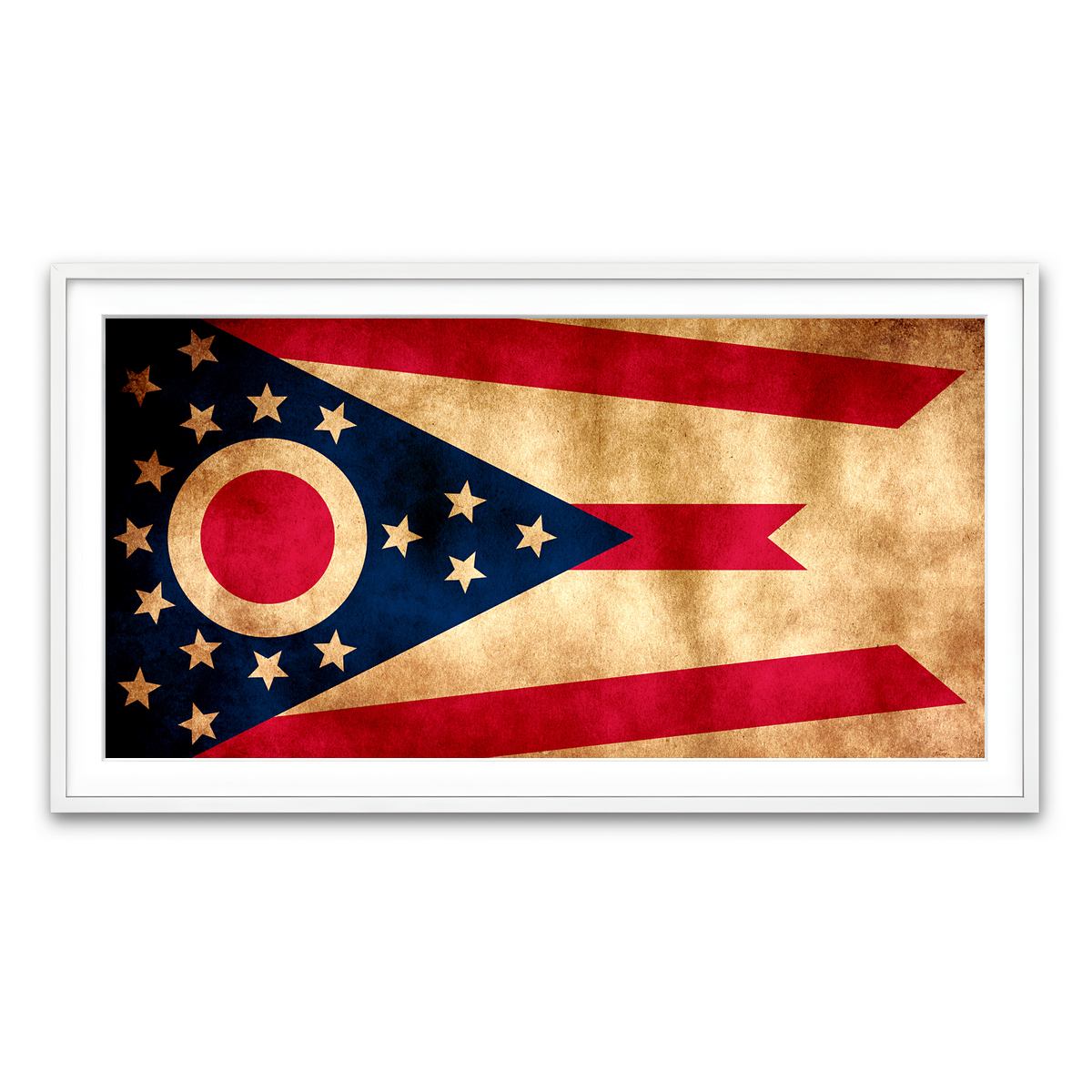 Framed Print 2x1 White