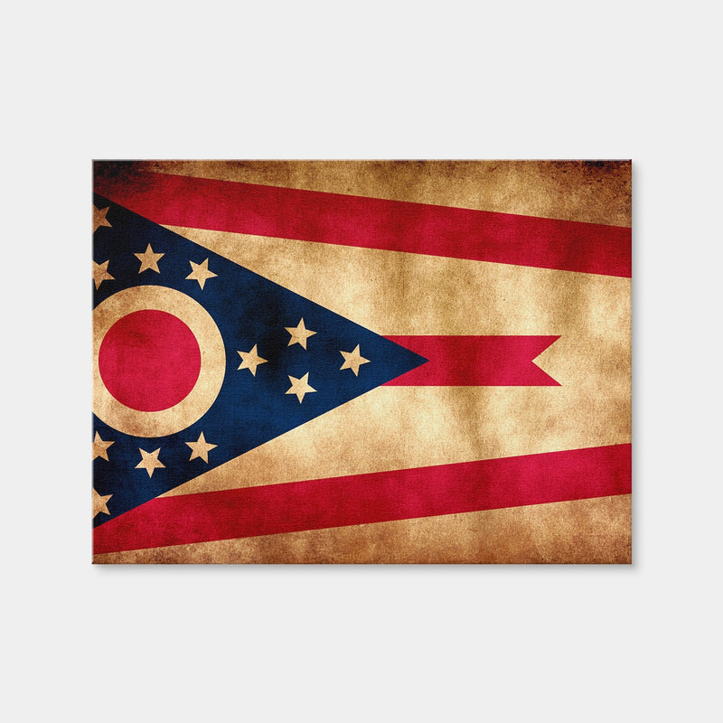 AUTO-MOCKUP WHITE | Ohio State Flag Grunge | 1 Piece | Gallery Wrap | group=4x3