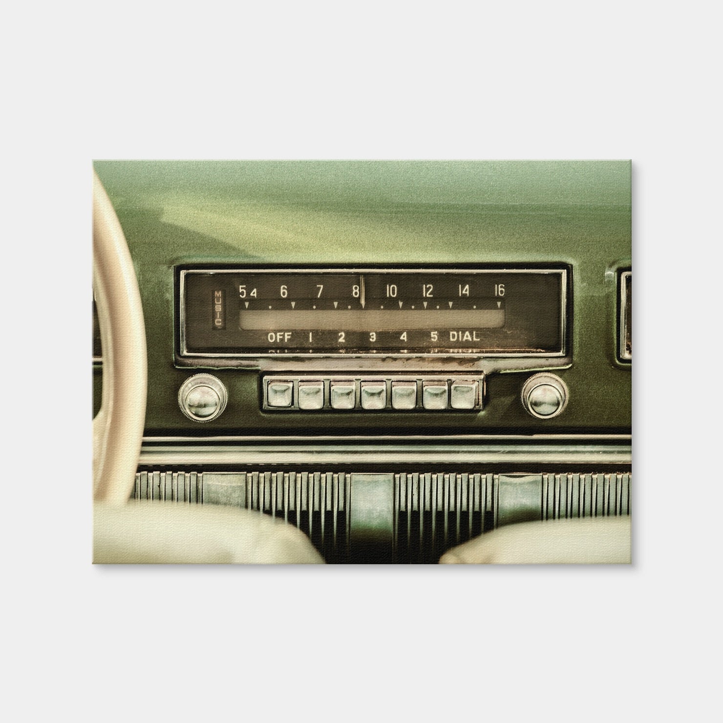 AUTO-MOCKUP WHITE | Old Car Radio | 1 Piece | Gallery Wrap | group=4x3