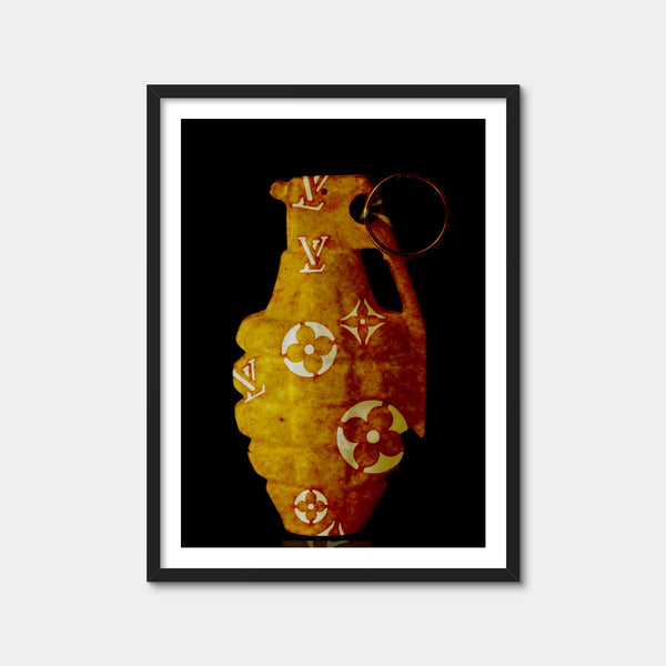 Old Gold LV Grenade Wall Art — Framed Print Format preview