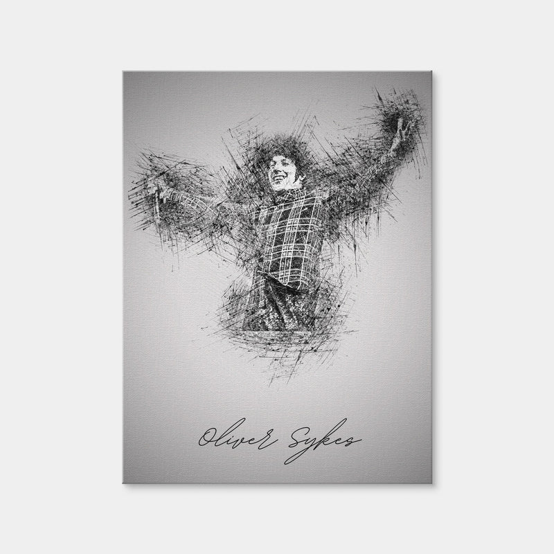 AUTO-MOCKUP WHITE | Oliver Sykes Sketch | 1 Piece | Gallery Wrap Canvas | group=3x4