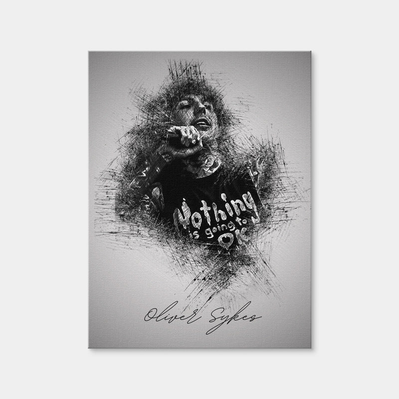 AUTO-MOCKUP WHITE | Oliver Sykes with Mic | 1 Piece | Gallery Wrap Canvas | group=3x4