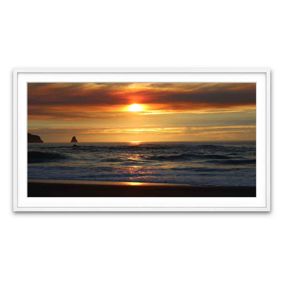 Framed Print 2x1 White