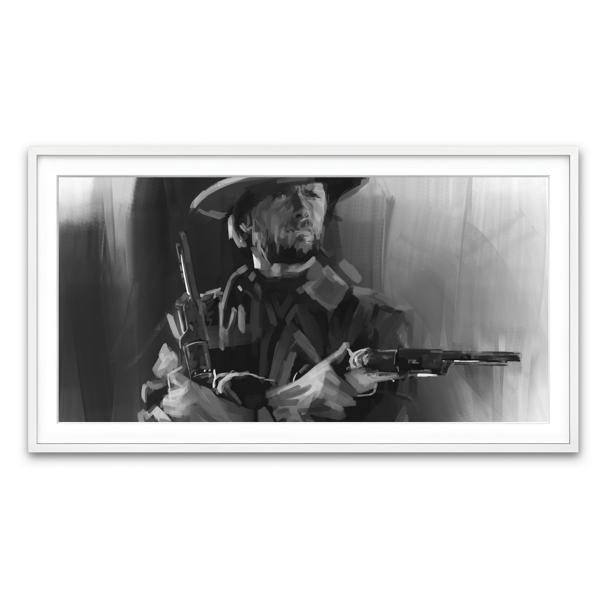 Framed Print 2x1 White