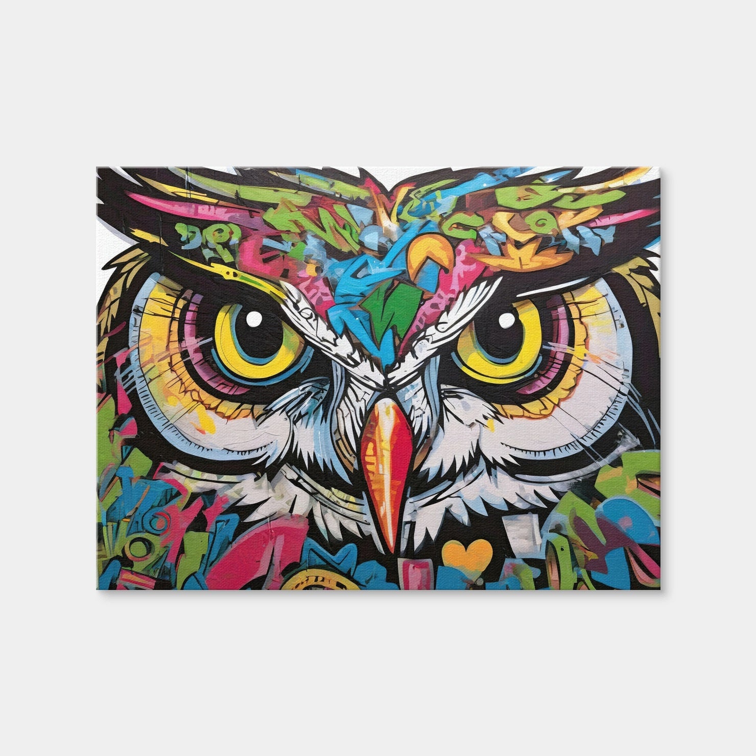 AUTO-MOCKUP WHITE | Owl Graffiti | 1 Piece | Gallery Wrap | group=4x3