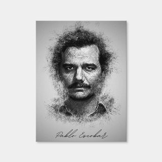 AUTO-MOCKUP WHITE | Pablo Escobar Sketch | 1 Piece | Gallery Wrap Canvas | group=3x4