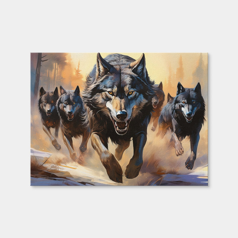 AUTO-MOCKUP WHITE | Pack of Wolves | 1 Piece | Gallery Wrap Canvas | group=4x3